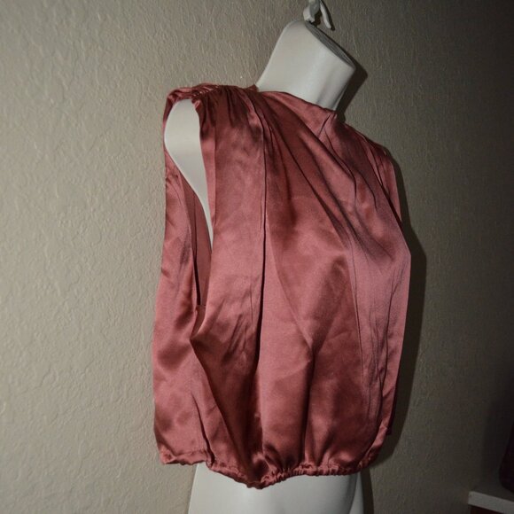 $635 Sz 2 S The Sei Rose Silk Cropped Gathered Blouse Top - Picture 5 of 8